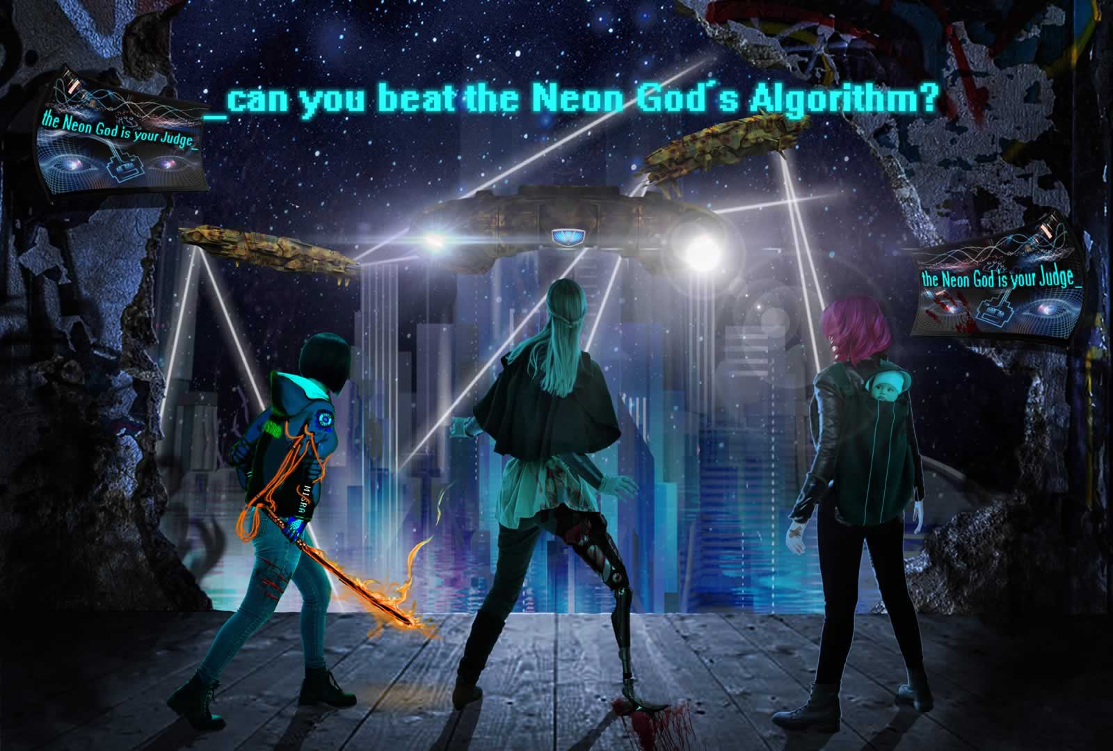 Neon Science Fiction in Five Stars: Can you beat the Neon God's Aerodynes?
